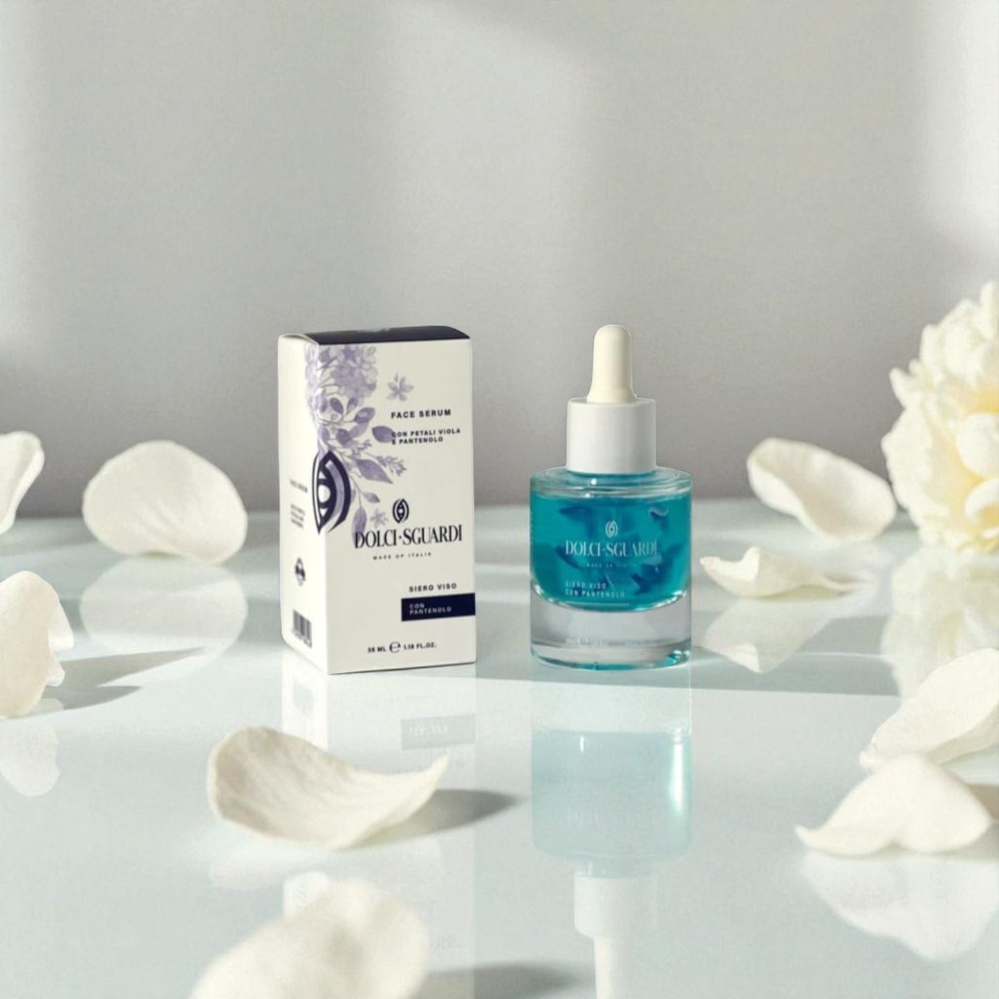SIERO VISO con petali viola