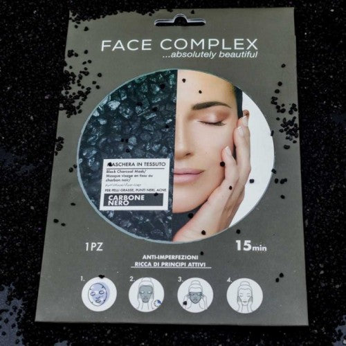 MASCHERA VISO IN TESSUTO "CARBONE NERO"