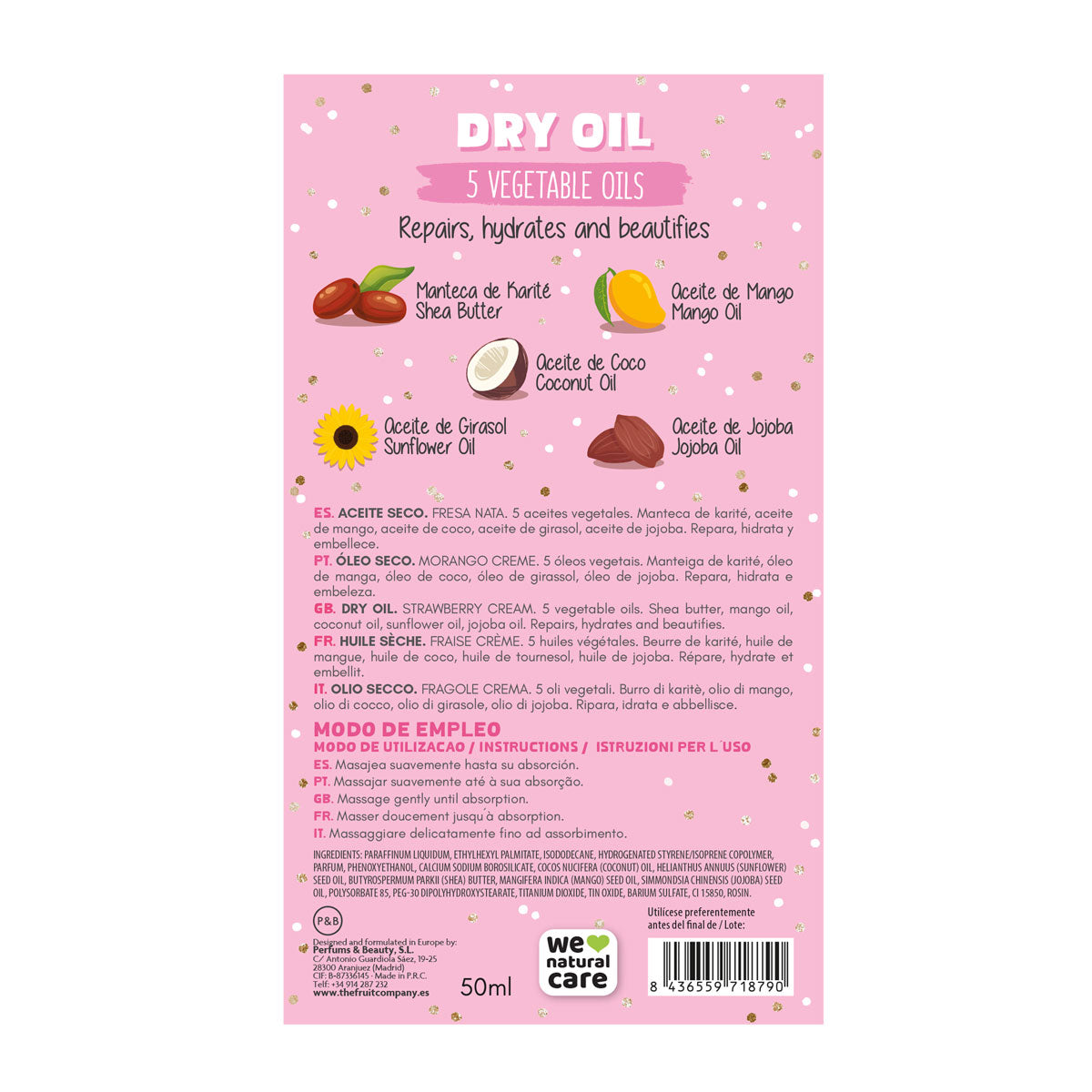 Olio secco Glitter PANNAeFRAGOLA