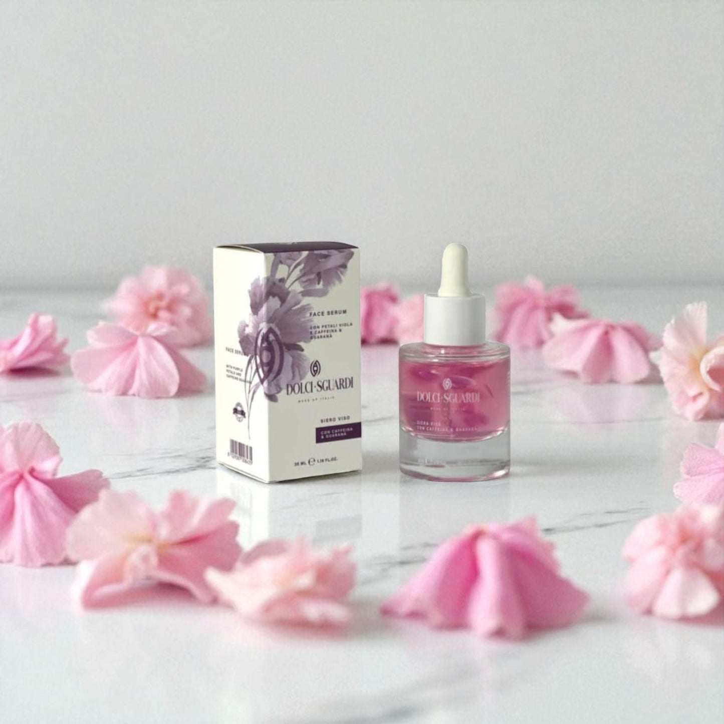 SIERO VISO con petali viola