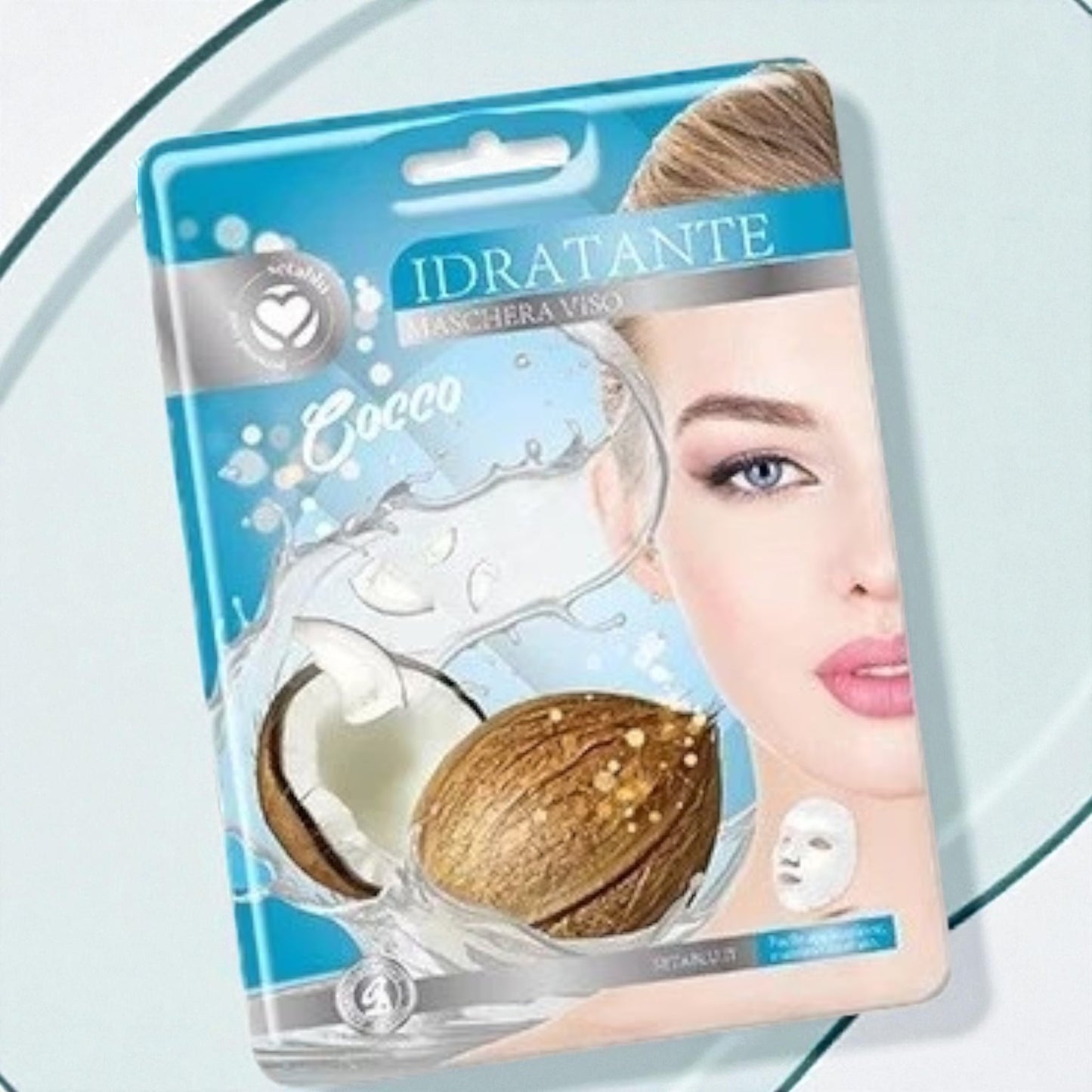 MASCHERA IN TESSUTO SETA BLU